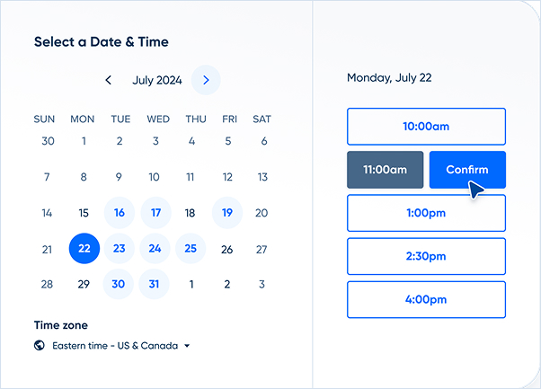 book session calendar