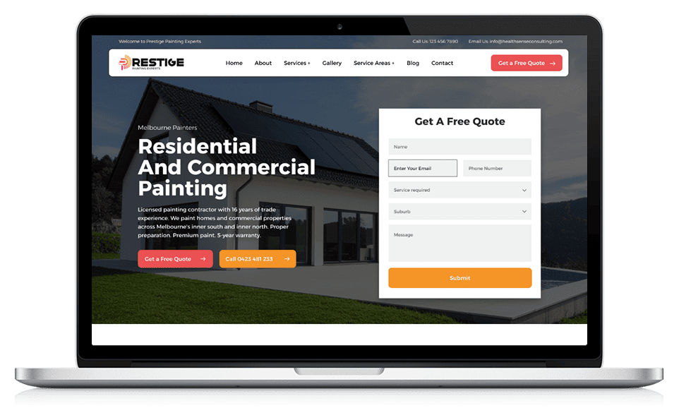 Prestige Painting Experts Website Design Melbourne